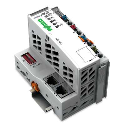 Controlador Modbus TCP / 4ª Generación / 2 x ETHERNET / 32 bits CPU / 4 MB Memoria de Programas y Datos / Compatible con WAGO I/O SYSTEM / Protocolos HTTP(S), BootP, DHCP, DNS, SNTP, FTP(S), SNMP / CEI 61131-3
