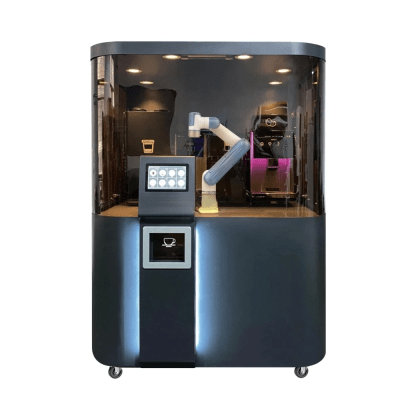 Solución Robótica Dobot para Barra de Café / Capacidad 100-150 Bebidas / Tiempo de Producción 45-90 segundos / Pantalla Táctil 10.1 Pulgadas / Método de Pago por Escaneo / Auto-Limpieza / Operación 24 Horas Solución Robótica Dobot para Barra de Café / Capacidad 100-150 Bebidas / Tiempo de Producción 45-90 segundos / Pantalla Táctil 10.1 Pulgadas / Método de Pago por Escaneo / Auto-Limpieza / Operación 24 Horas