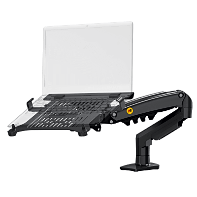 Soporte para Monitor o Laptop con Resorte de Gas / Compatibilidad de 17 a 30 pulgadas en Monitores y 10 a 17 pulgadas en Laptops / Ajuste Flexibles / Compatible con VESA 100x75 / Capacidad de Carga de 9 kg / Estructura Robusta