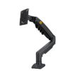 Brazo Ajustable para Monitor Ergonómico / Compatible con Monitores de 17" - 30" / Capacidad de Peso hasta 9 kg / Rotación 360° / Inclinación +85° a -30° / Giro 180° / Ajuste de Resorte de Gas / Color Gris