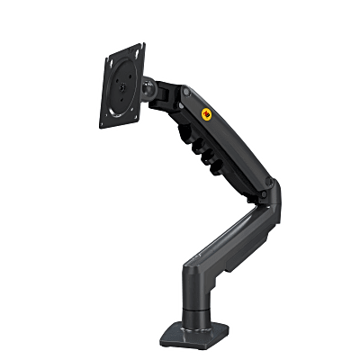 Brazo Ajustable para Monitor Ergonómico / Compatible con Monitores de 17" - 30" / Capacidad de Peso hasta 9 kg / Rotación 360° / Inclinación +85° a -30° / Giro 180° / Ajuste de Resorte de Gas / Color Gris