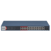 Switch PoE+ / Monitoreable / 24 Puertos 100 Mbps PoE+ / 2 Puertos 1000 Mbps + 2 Puertos SFP de Uplink (COMBO) / Configuración Nube Hik-Partner Pro / Modo Extendido hasta 300 Metros / 370 Watts