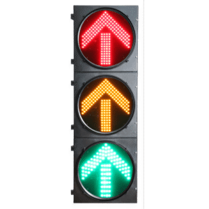 Semáforo de Tráfico Vertical / LED de Cuatro Elementos / Luces Rojas, Amarillas y Verdes / Carcasa PC y ABS / Acabado Mate / Protección IP53 / Transformador AC 24 V / Peso 20 kg