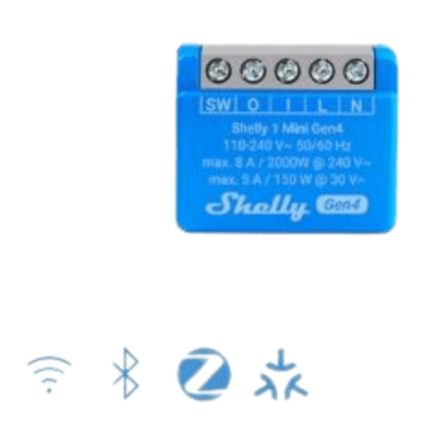 Mini Interruptor inteligente con Wi-Fi 2.4 / contacto seco /1 canal 8A, 110 - 240V / compatible con asistentes de voz