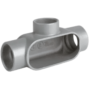 Caja Condulet Tipo T de 1-1/4" / Aluminio libre de Cobre/ NEMA 3 / Color Gris. Caja Condulet Tipo T de 1-1/4" / Aluminio libre de Cobre/ NEMA 3 / Color Gris.