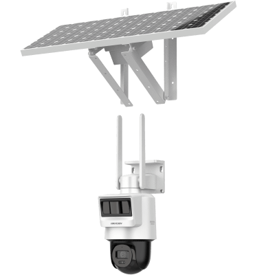 Kit Solar IP All in One / Doble Detección (Radar + PIR) / PT IP 4 Megapixel / Lente 4 mm / Panel Solar / Batería de Respaldo de Litio 90Wh (Hasta 2 días) / Conexión 4G / Audio de Dos Vías / Accesorios de Inst. / Direc