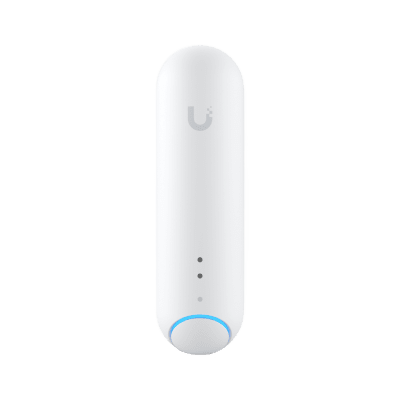 Sensor UniFi Sense para UniFi Protect / Opera con batería / Detecta luz, temperatura, humedad, sonido de alarma, alineación de imán / Montaje en pared / Hasta 1 año de batería