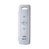Control remoto 5 canales para motores de persiana Somfy con señal inalámbrica, instrucciones: sube, baja y detener, con posición favorita programada.