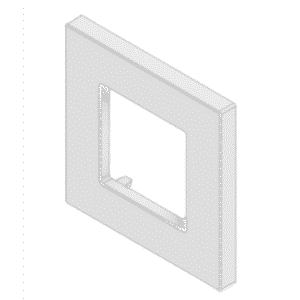 Embellecedor para Caja Europea / Dimensiones 84x84x8 mm Externas / ABS Antimicrobiano / Blanco con Efecto de Contraste / Colocación Fácil y Rápida