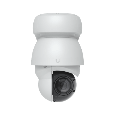Cámara UniFi Protect PTZ AI Industrial Color Blanco, 4K (8MPX), Zoom Óptico 22x, Visión Nocturna IR 100 m, Reconocimiento Facial y Placas, Protección IP66, Movimiento 360°, PoE++