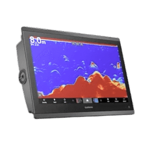 Pantalla táctil GPSMAP® 8416 de 16" con mapa mundial base.