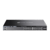 Switch Omada L3 SDN Administrable / 24 puertos Gigabit y 4 puertos SFP+ / Funciones RIP, VVRP, Servidor DHCP / Administración centralizada OMADA / Fuente Redundante