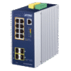 Switch Industrial Administrable Capa2, 8 Puertos Gigabit con PoE+ 802.3at, 2 Puertos SFP de 100/1G y 2 Puertos SFP de 100/1G/2.5G Switch Industrial Administrable Capa2, 8 Puertos Gigabit con PoE+ 802.3at, 2 Puertos SFP de 100/1G y 2 Puertos SFP de 100/1G/2.5G